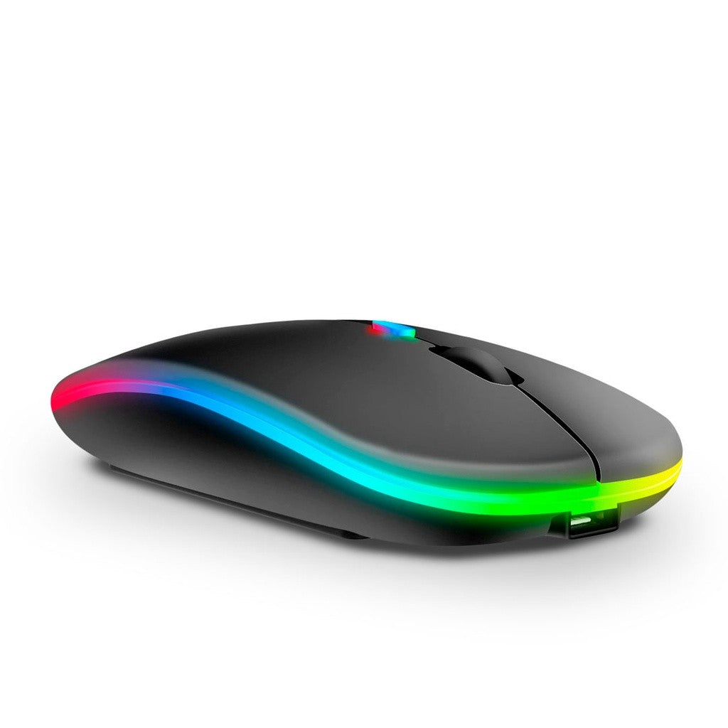 Mouse Sem Fio Recarregável com LED RGB