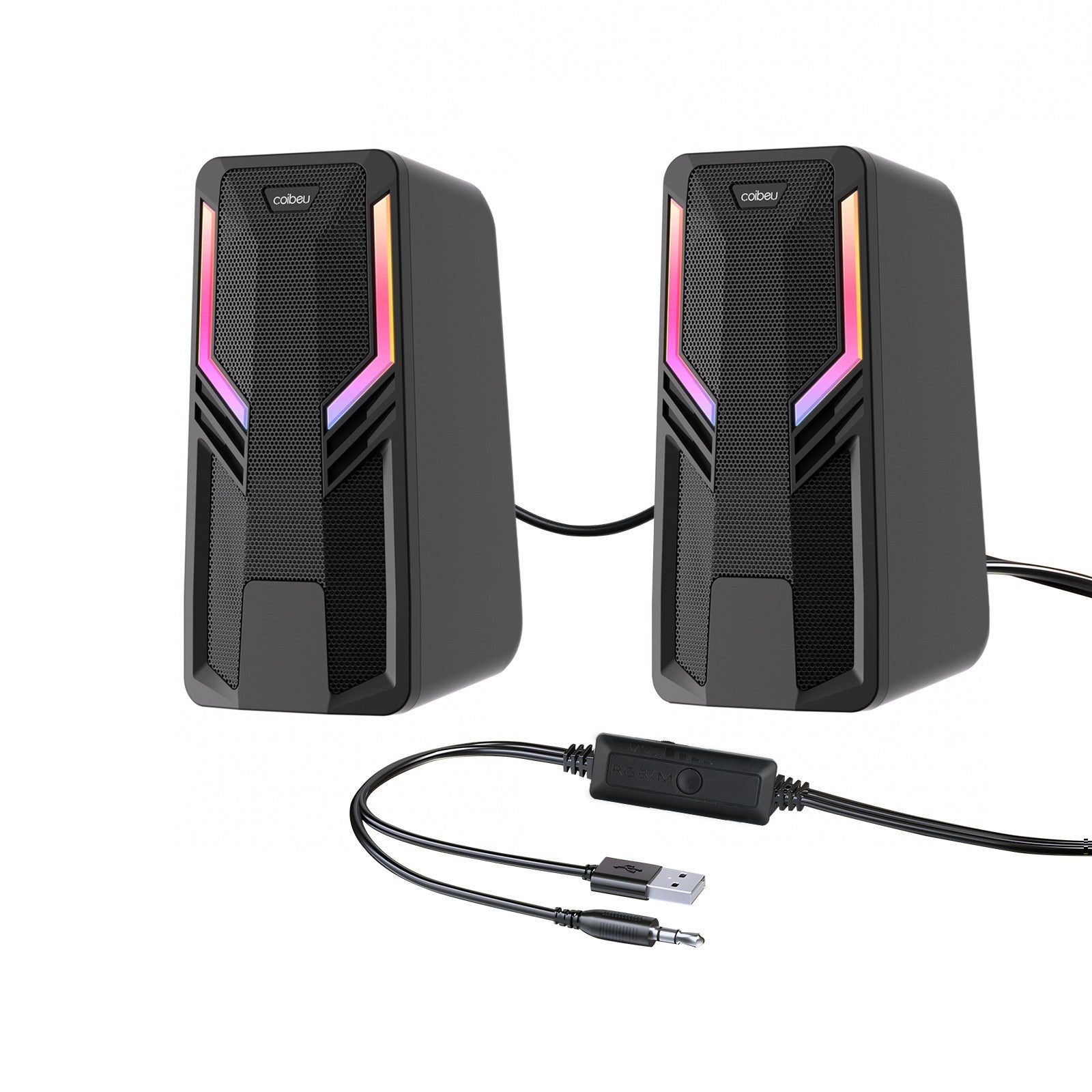 Caixa de Som para Desktop com Iluminação RGB