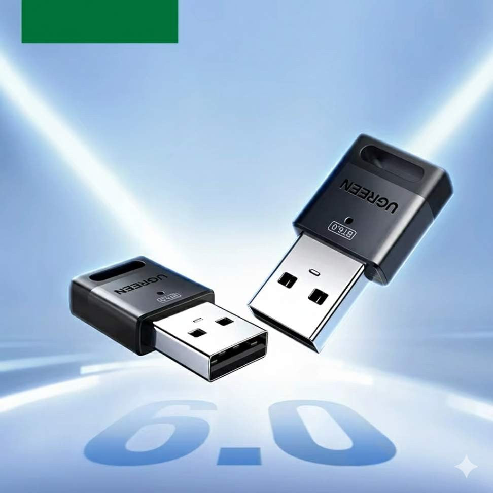 Adaptador USB Bluetooth 6.0 UGREEN Conexão Rápida, Estável e Compacta