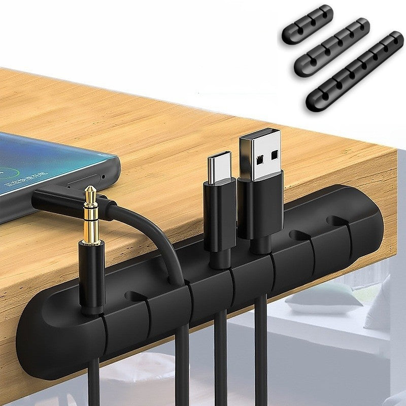 Organizador de Cabos de Silicone com Fixação Adesiva