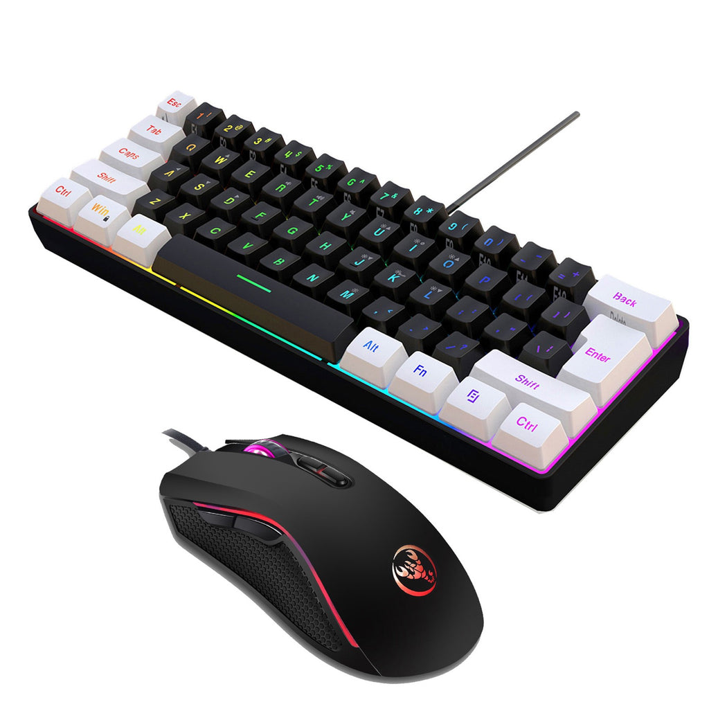 Kit Gamer Teclado e Mouse com Fio RGB Preto