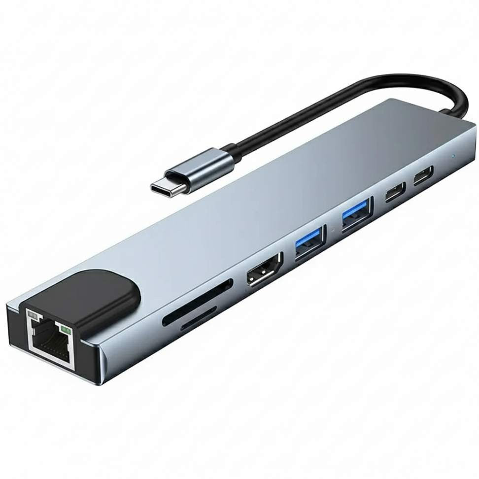 Adaptador Hub USB-C 8 em 1