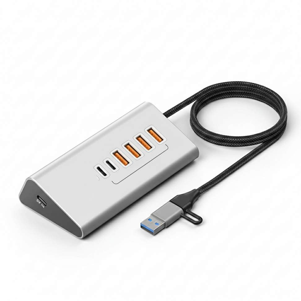 Hub USB 3.2 9 em 2 Alta Velocidade 10Gbps com Leitor de Cartão SD/TF