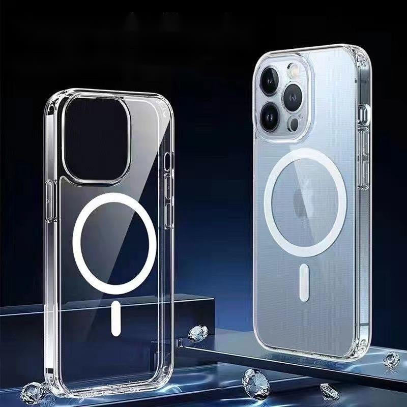 Capa Magnética Transparente com Suporte para Carga Sem Fio